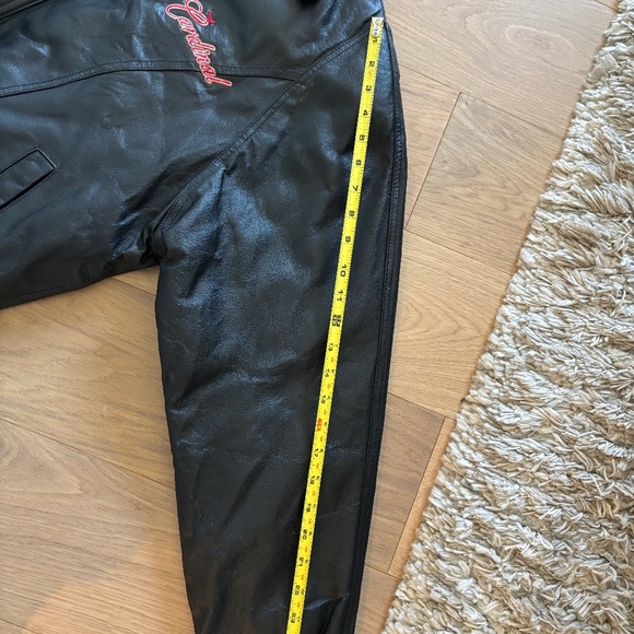 St. Louis Cardinal U.S.A. Leather Jacket Men's Size Large Removable Fleece VTG - Picture 10 of 10